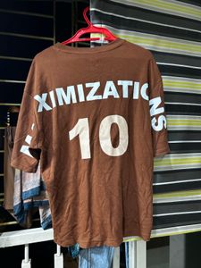 Brown Graphic Print T-Shirt