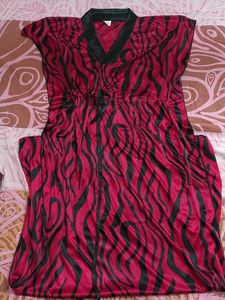 Women's Red & Black Zebra Print Nightgown