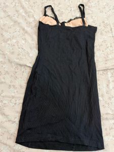 Black Lace Trim Mini Dress