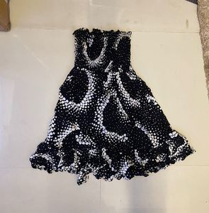 Strapless Boho Print Mini Dress