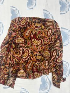 Boho Paisley Print Button-Up Shirt
