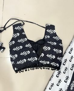 Beautiful Black &amp; White Printed Chaniya Choli