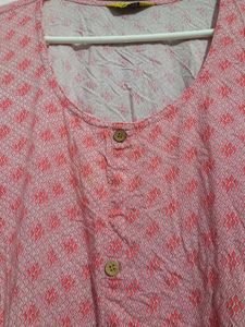 5XL Pink Printed Kurta