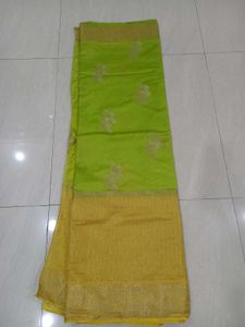 Vibrant Saree with Embroidered Blouse