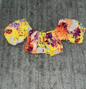cropped off the shoulder top