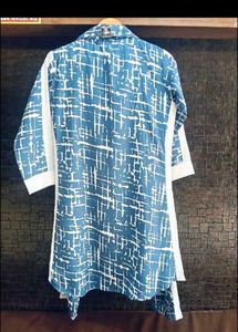 Stylish Blue Printed Kurta Set