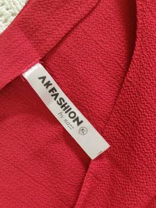 Vibrant Red Casual Top
