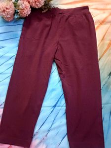 Maroon Casual Capri