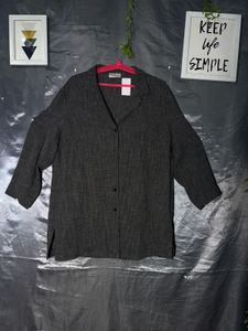 Charcoal Grey Linen Blend Suit Set