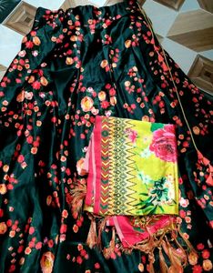 Beautiful Lahenga For Haldi With Silk Dupatta And