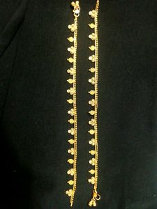 Silver Anklet With Gold Polish