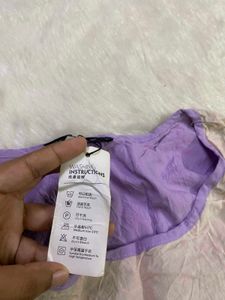 Lavender &amp; Cream Dual-Tone Embroidered  Dress