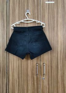 Black Denim Shorts