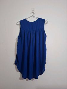 y2k Vibrant Blue Sleeveless Tunic Top