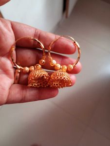 Golden Jhumka Earrings