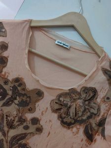 Sheer Floral Print Top