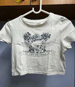 Graphic Print H&M Cropped T-Shirt S