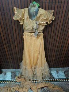 Stunning Yellow Ruffled Lehenga Choli