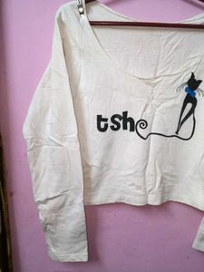 🎀100rs SALE🎀Cute Cat Graphic Crop Top