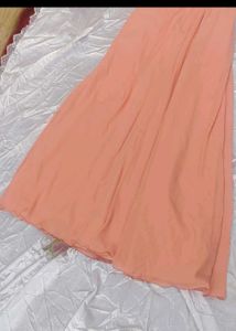 Elegant Peach Off-Shoulder Maxi Dress