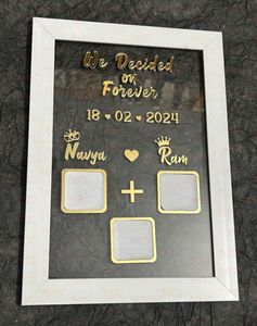 Wooden Couple Thumb Gift | 35x24 CM |Finger Print
