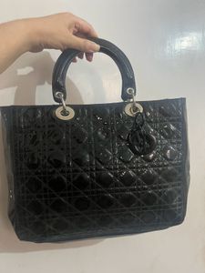 vintage Lady Dior dupe patent Handbag