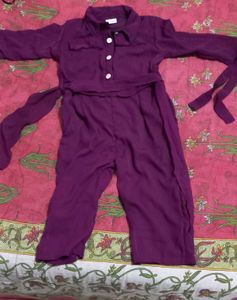 Purple Jumpsuit with Belt