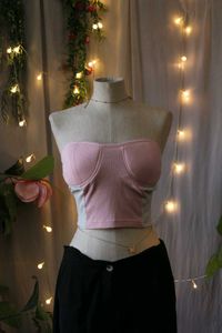 Forever 21 Pink & Grey Bandeau Top
