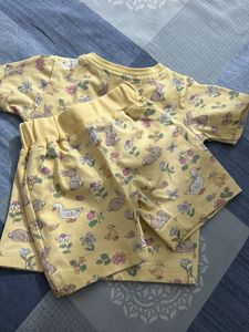 Cute Bunny &amp; Duck Print Tshirt and shorts Set