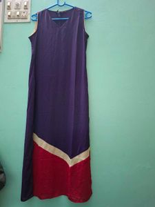 Stylish Purple Kurta with Red Hem