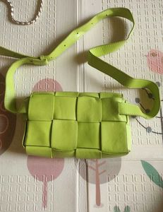 Lime Green Woven Crossbody/waist Bag