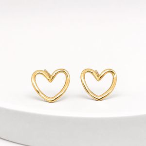 Elegant Gold Heart Stud Earrings for Women