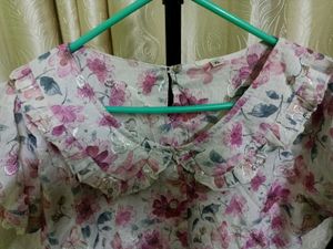 Floral Print Blouse with Sequins
