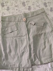 Light Green Button Skirt