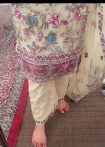 Pakistani Suit with extra embroidery done