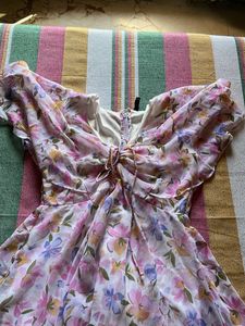 Charming Floral Print Mini Dress