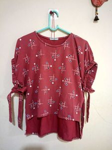 Chic Printed Short Sleeve Top
