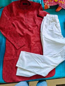 Stylish Kurta with White Pajama Set
