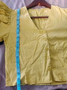 Stylish Yellow Puff Sleeve Top