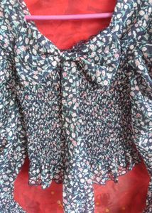 Floral Smocked Puff Sleeve Top