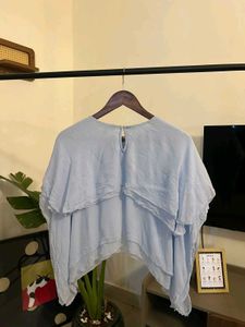 Light Blue Layered Cropped Top