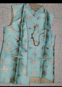 Men's Light Green Kurta Set with Nehru Jacket