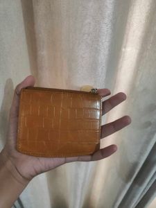Stylish coin wallet Croc-Embossed Card Holder Wall