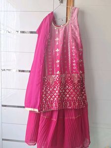 Beautiful Pink Kurta lehanga set with Dupatta