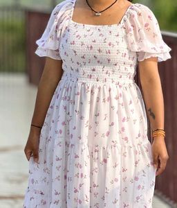 Floral Smocked Puff Sleeve Dress