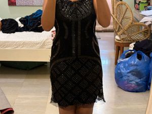 Sparkling Black Flapper Dress