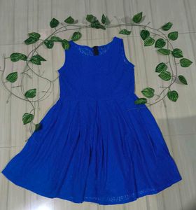 Blue Sheer Lace Dress