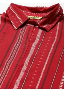 Mokshi Women Striped Viscose Rayon Straight Kurta