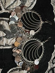 Bohemian Hoop Earrings with Coins