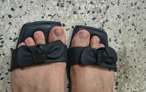 Stylish Black Bow Sandals😍🎀